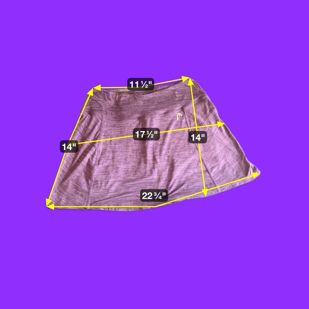 Head Women's Purple Lavender Heathered Skater Skort with 3 pockets! - Picture 8 of 8
